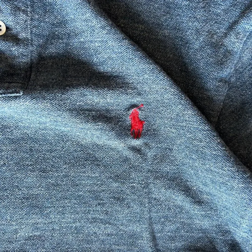 vintage embroidered faded grey and black polo by ralph lauren t shirt